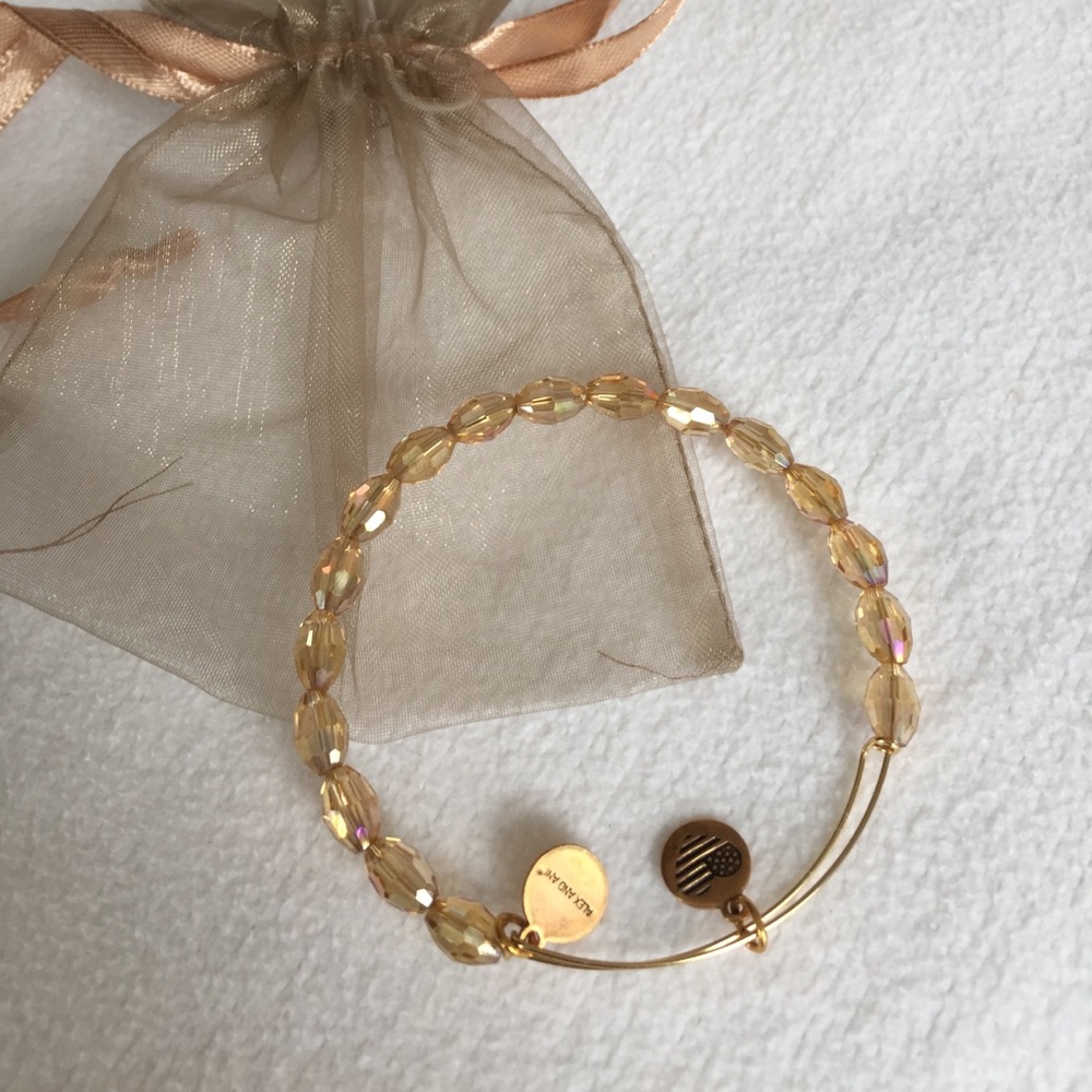 Alex and Ani gold bead bangle